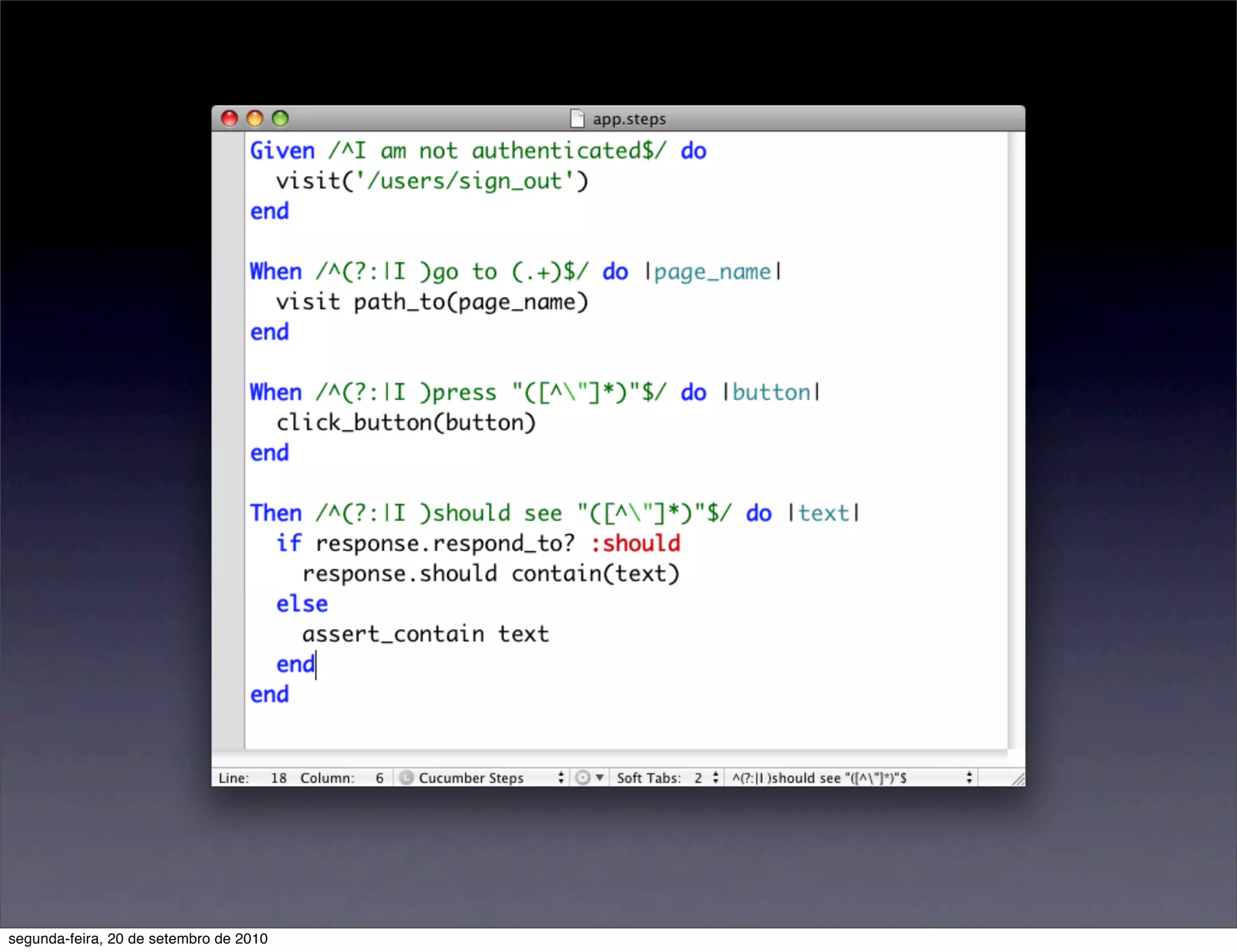 segunda-feira, 20 de setembro de 2010
 