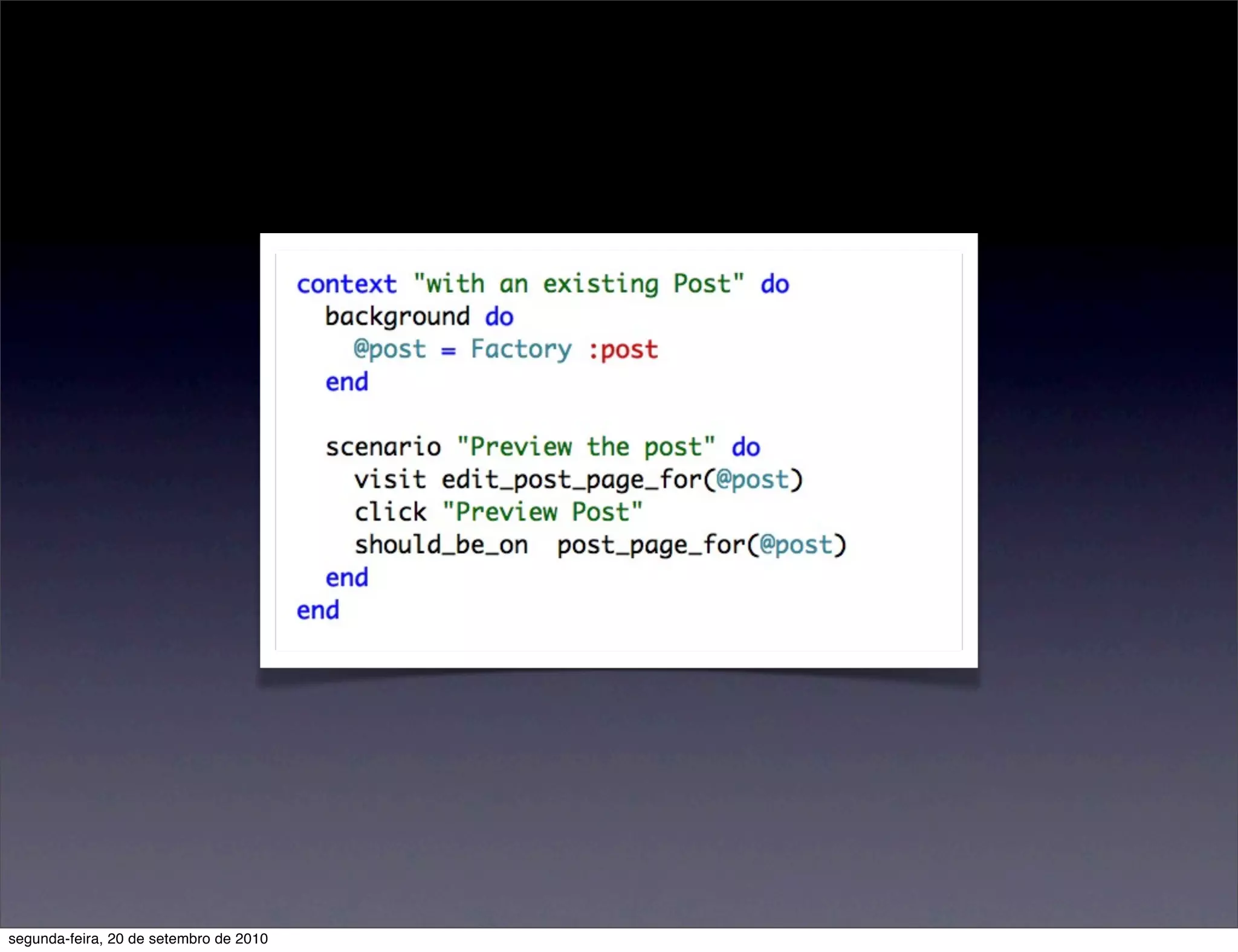 segunda-feira, 20 de setembro de 2010
 