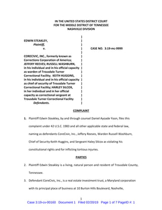 1
IN THE UNITED STATES DISTRICT COURT
FOR THE MIDDLE DISTRICT OF TENNESSEE
NASHVILLE DIVISION
)
EDWIN STEAKLEY, )
Plaintif...
