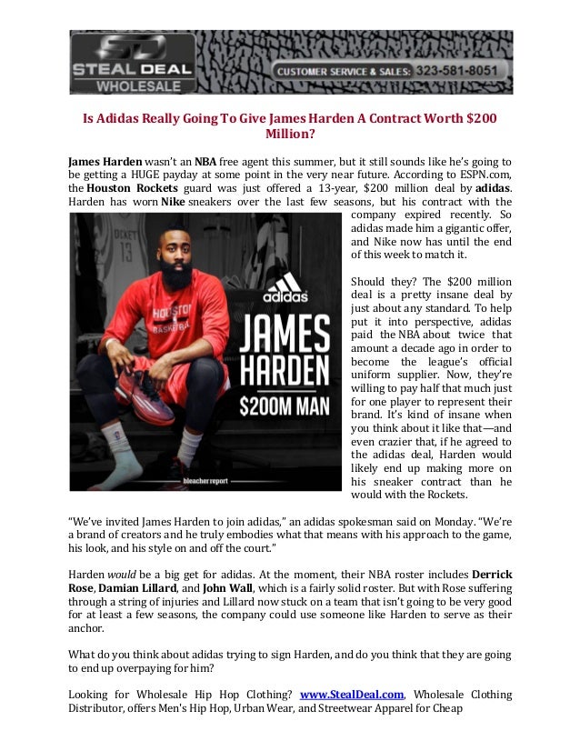james harden contract adidas