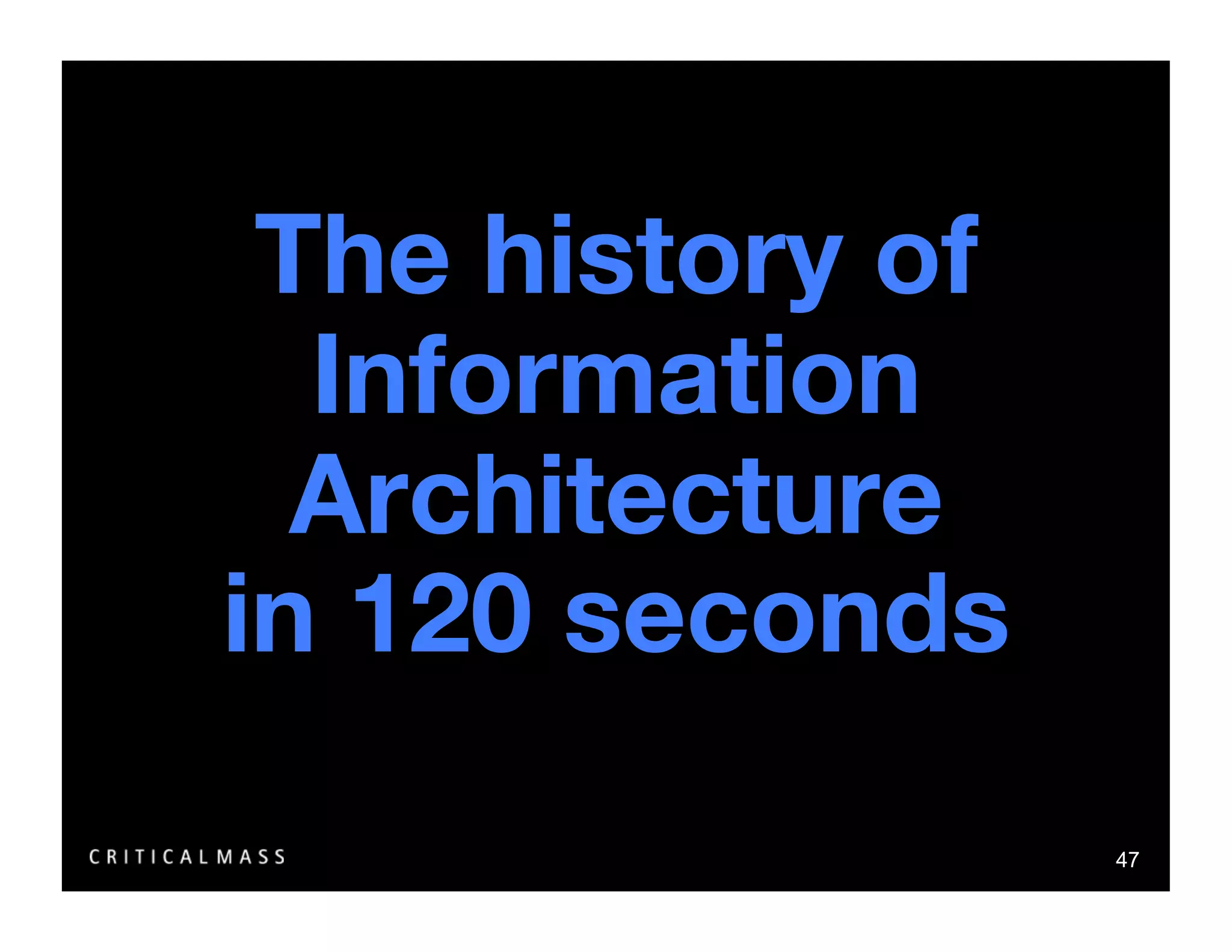 Stealing From The Information Architects