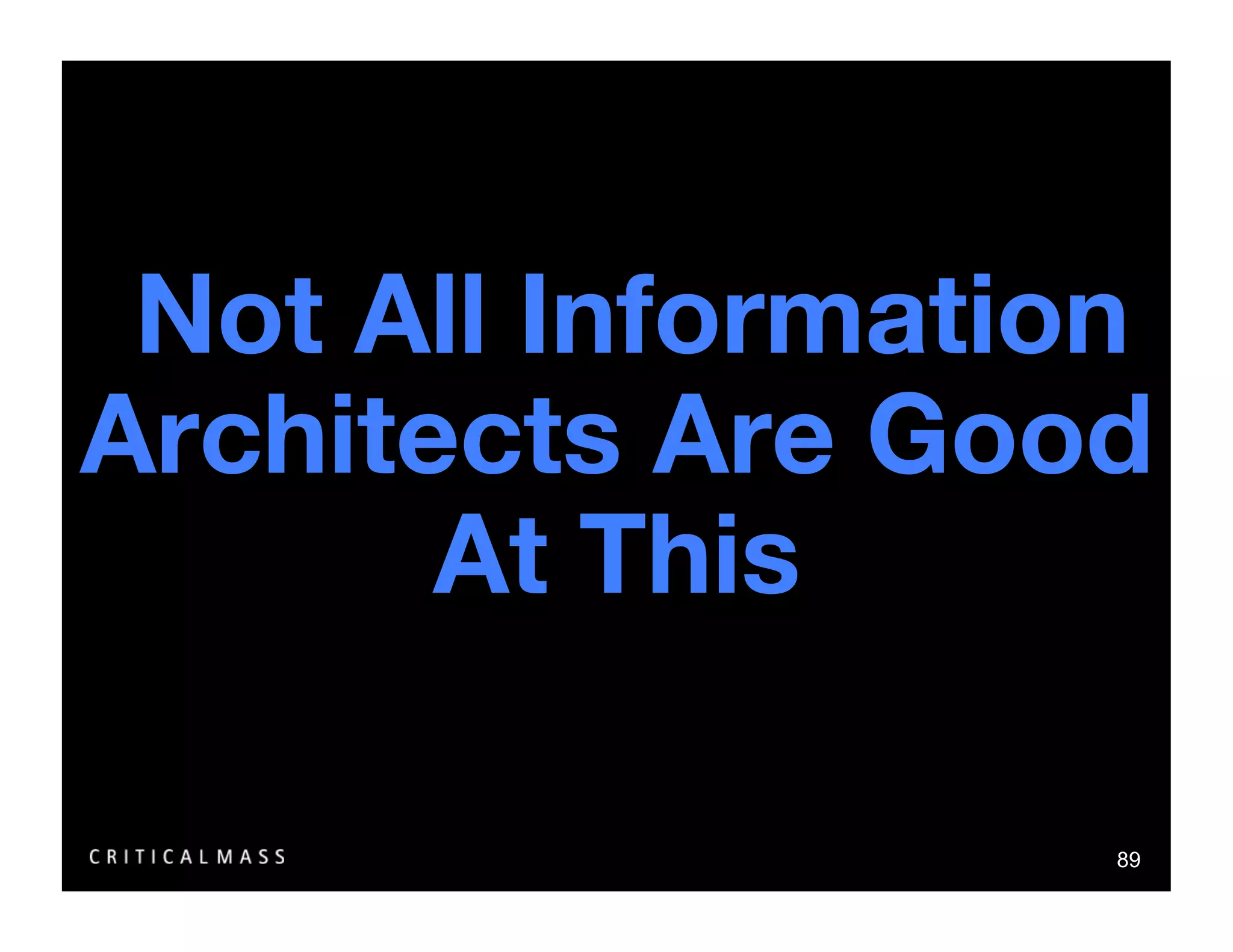 Stealing From The Information Architects