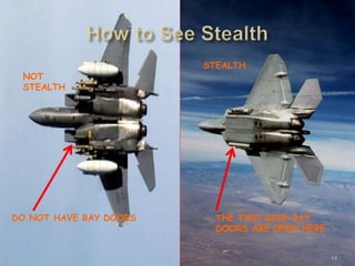 14
NOT
STEALTH
STEALTH
DO NOT HAVE BAY DOORS – THE TWO SIDE-BAY
DOORS ARE OPEN HERE
 