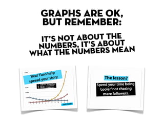 GRAPHS ARE OK,
  BUT REMEMBER:
  IT ’S NOT ABOUT THET
 NUM    BERS, IT’S ABOUEAN
WH AT THE NUMBERS M
 