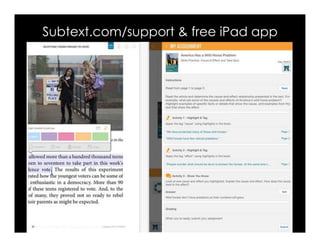 Subtext.com/support & free iPad app
 
