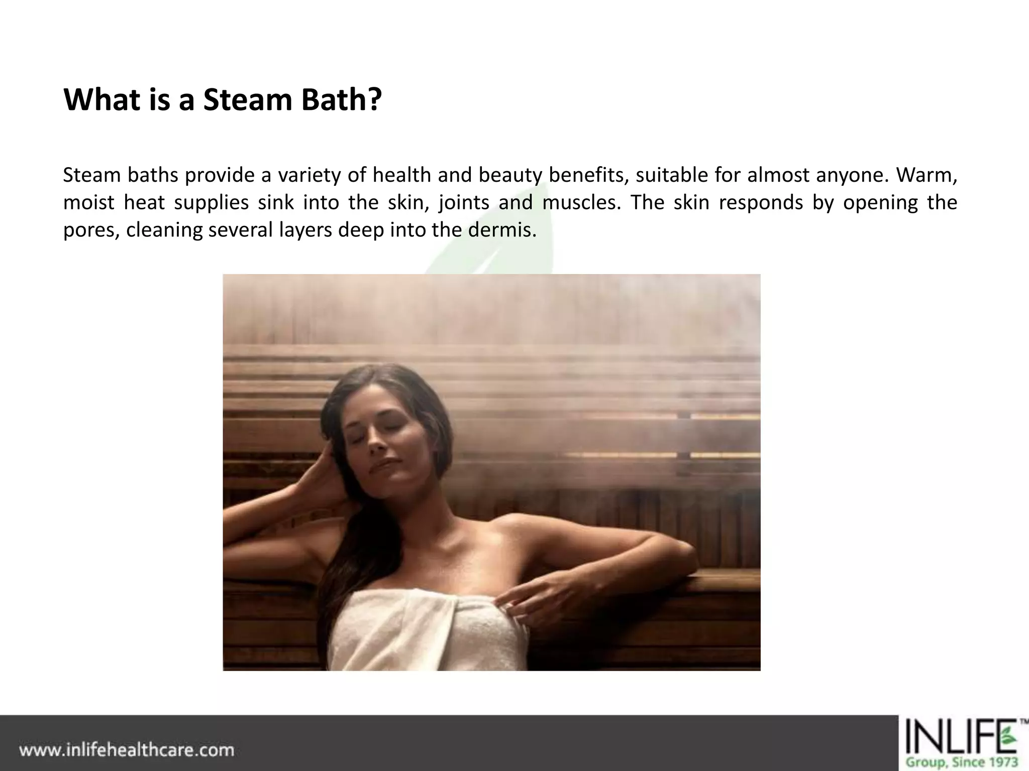 Steam Bath Advantages and Disadvantages | PPTX | Bath and Shower ...