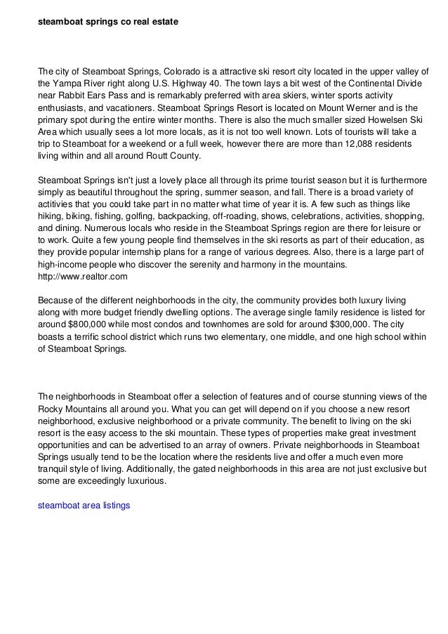 Steamboat Springs, CO Homes