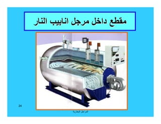 ‫اﻟﺒﺨﺎرﯾﺔ‬ ‫اﻟﻤﺮاﺟﻞ‬
24
‫اﻟﻨﺎر‬ ‫اﻧﺎﺑﯿﺐ‬ ‫ﻣﺮﺟﻞ‬ ‫داﺧﻞ‬ ‫ﻣﻘﻄﻊ‬‫اﻟﻨﺎر‬ ‫اﻧﺎﺑﯿﺐ‬ ‫ﻣﺮﺟﻞ‬ ‫داﺧﻞ‬ ‫ﻣﻘﻄﻊ‬
 