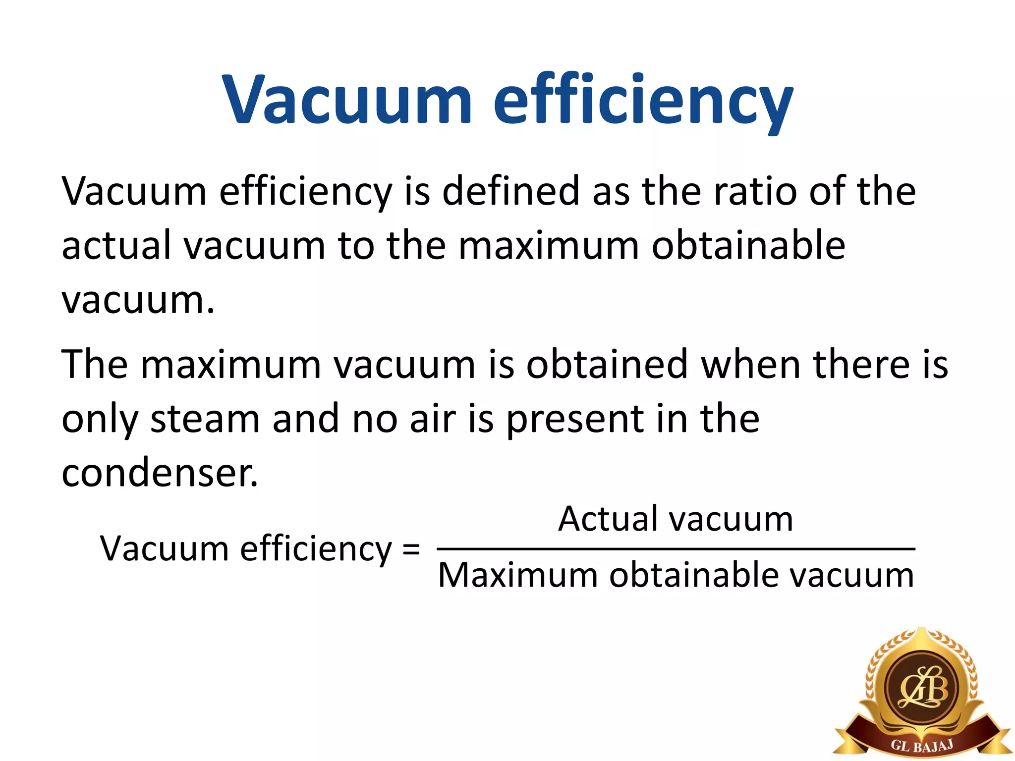 Steam condensers Part 5 (Air leakage and Condenser Performance) PPT
