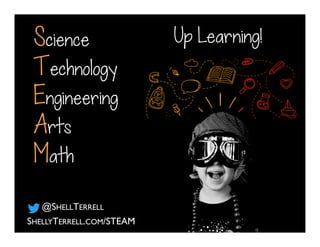 Science
Technology
Engineering
Arts
Math
SHELLYTERRELL.COM/STEAM
@SHELLTERRELL
Up Learning!
 