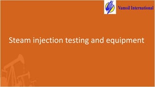 Steam injection testing and equipment
 