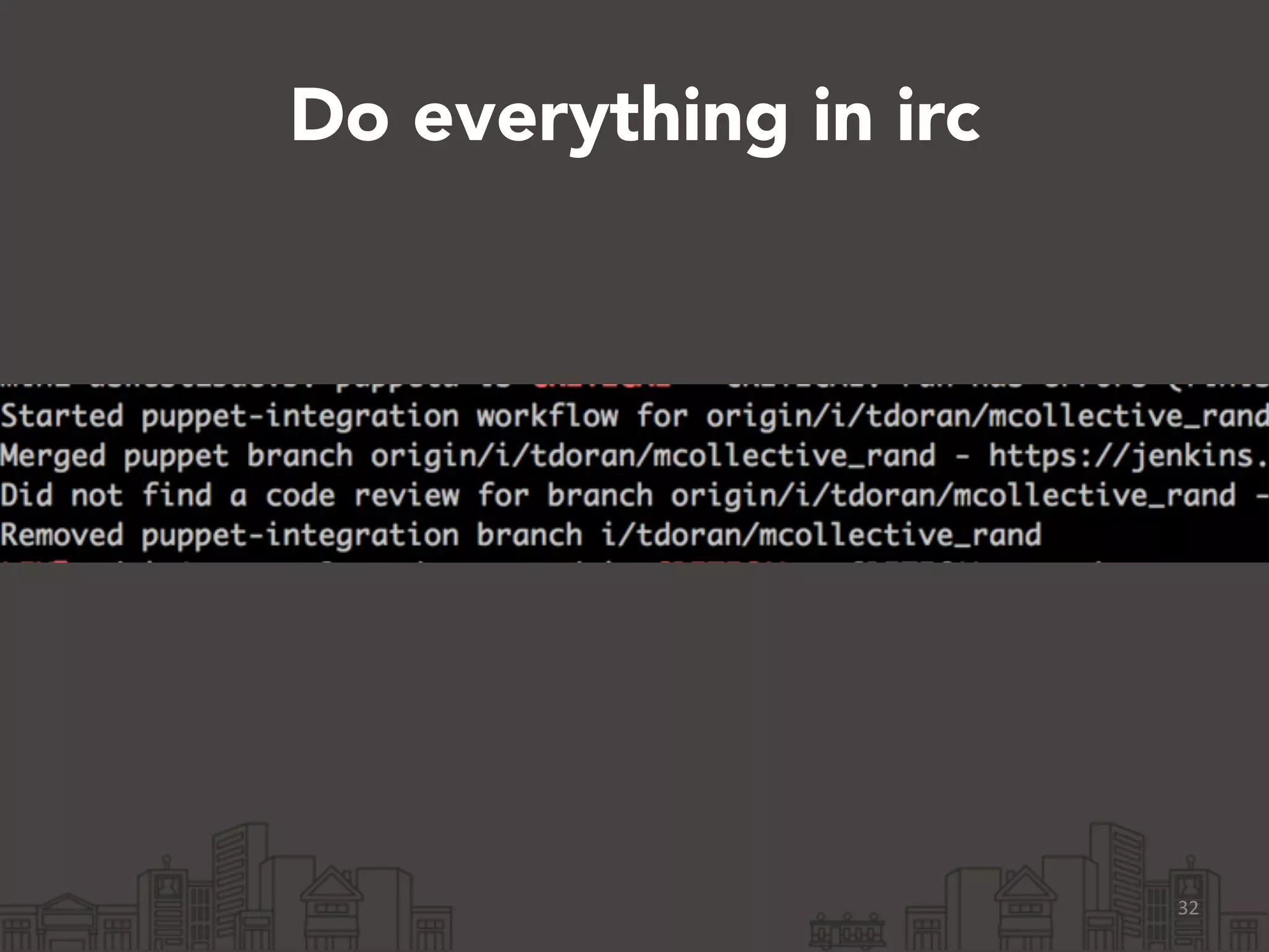 Do everything in irc
32
 