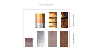 punk
                                                 Para interior y Exterior




       Carta de Texturas   Texturas Accesorios
 