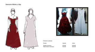 Paleta de Color              Carta de Texturas             Texturas Accesorios

                      Vestuario Madre e Hija                                  Vestuario Madre e Hija
Texturas Accesorios




                                                 Para interior y Exterior




                                                                              Cotización vestuario

                                                                               Prenda                            Alquiler       Venta

                                                                               Vestido victoriano                130.000        500.000
                                                                               Ropa interior victoriana          150.000        500.000
 