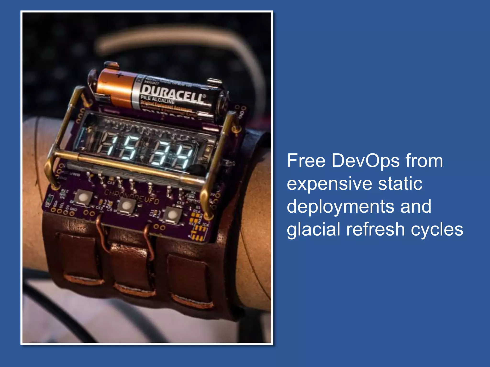 Free DevOps from
expensive static
deployments and
glacial refresh cycles
 