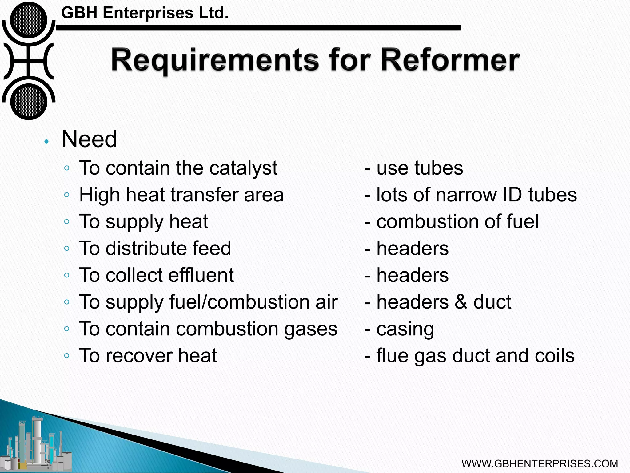 Steam Reforming Types of Reformer Design PPT