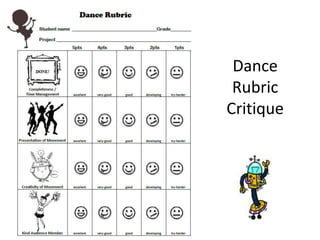 Dance
Rubric
Critique
 