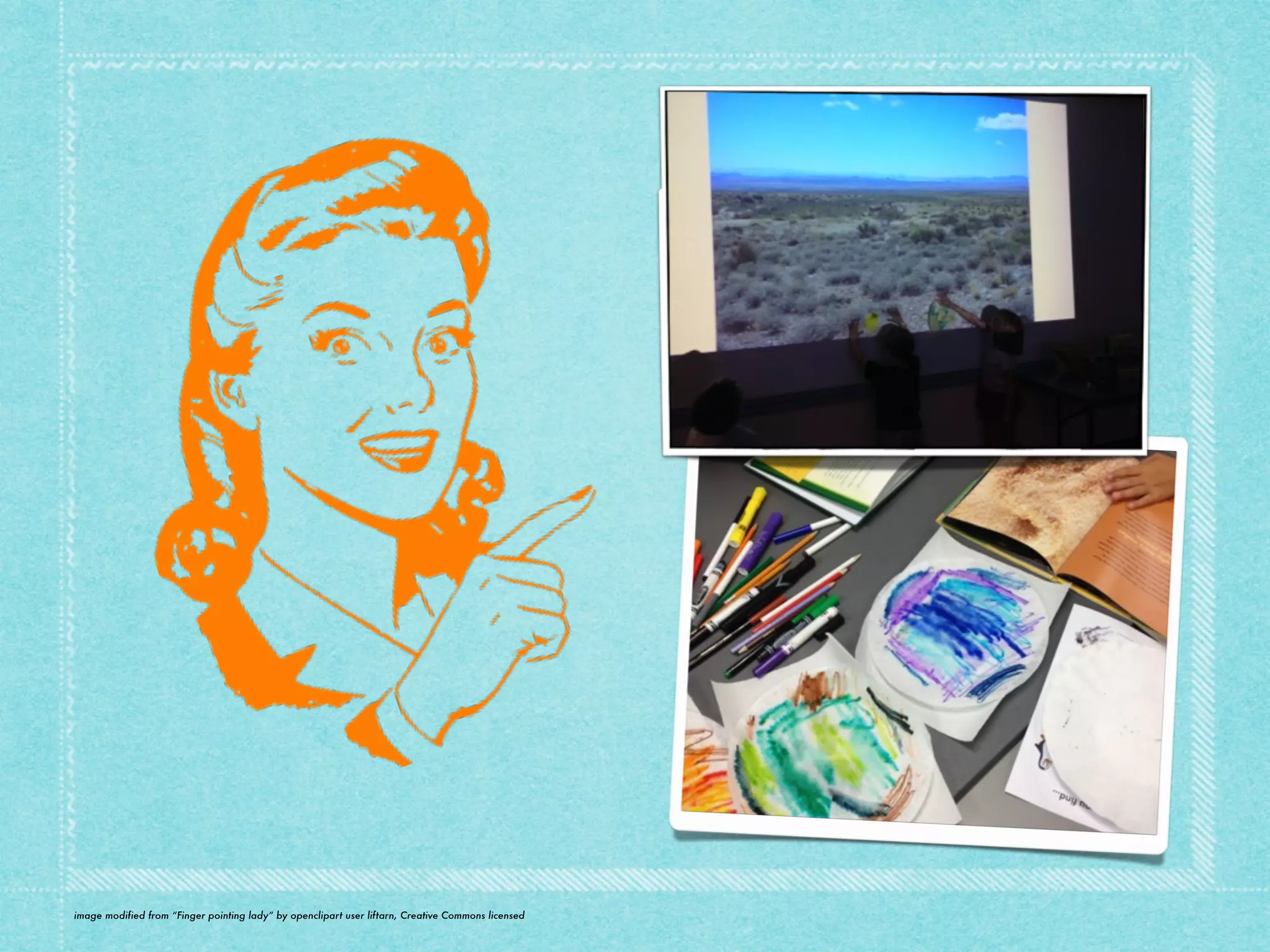 image modified from “Finger pointing lady” by openclipart user liftarn, Creative Commons licensed 
 