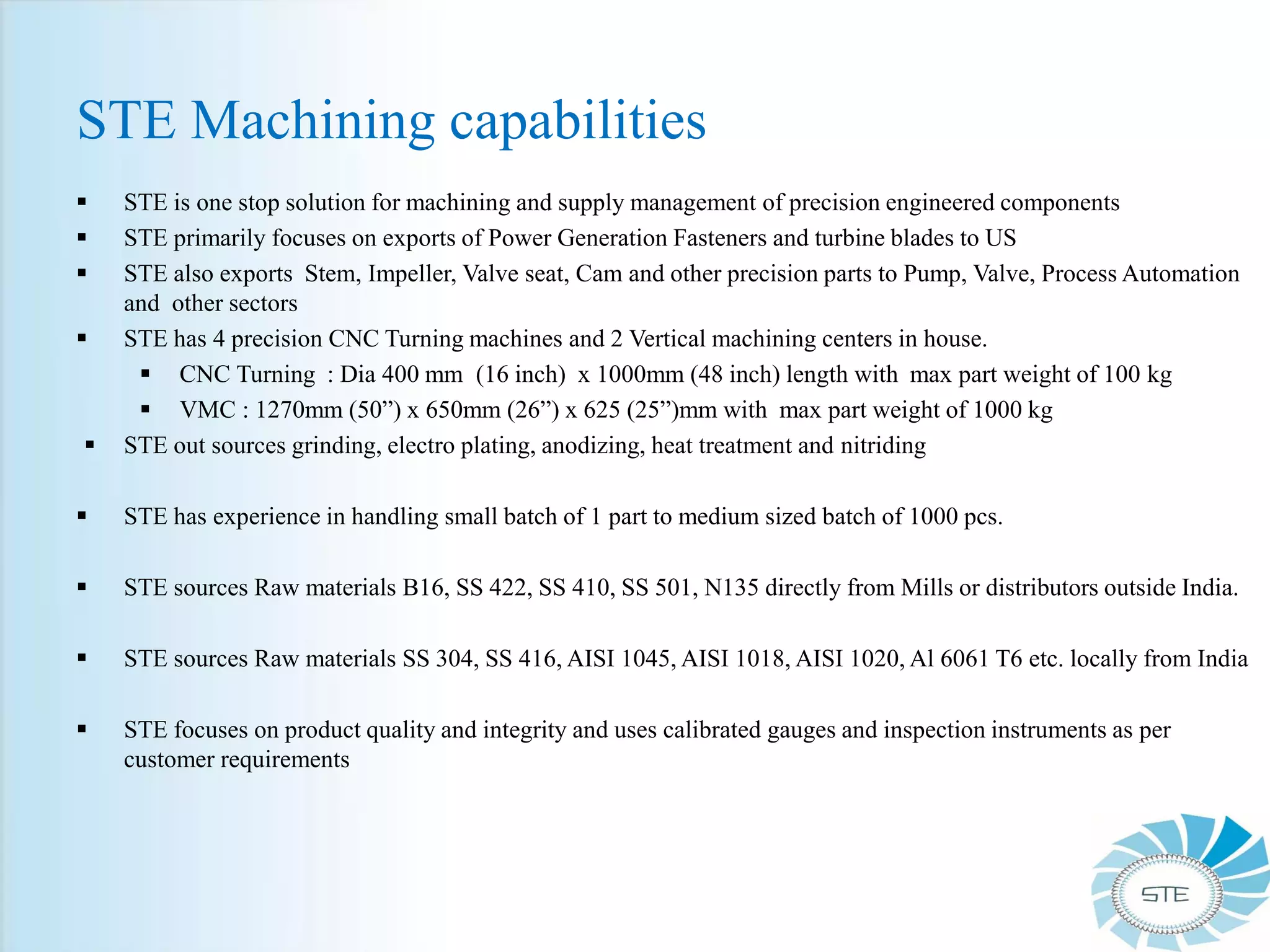 Ste Engineering Machine Steam turbine engineering india private limited company profile | PDF ...