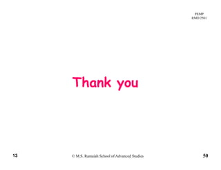PEMP
RMD 2501
Thank you
© M.S. Ramaiah School of Advanced Studies13 50
 