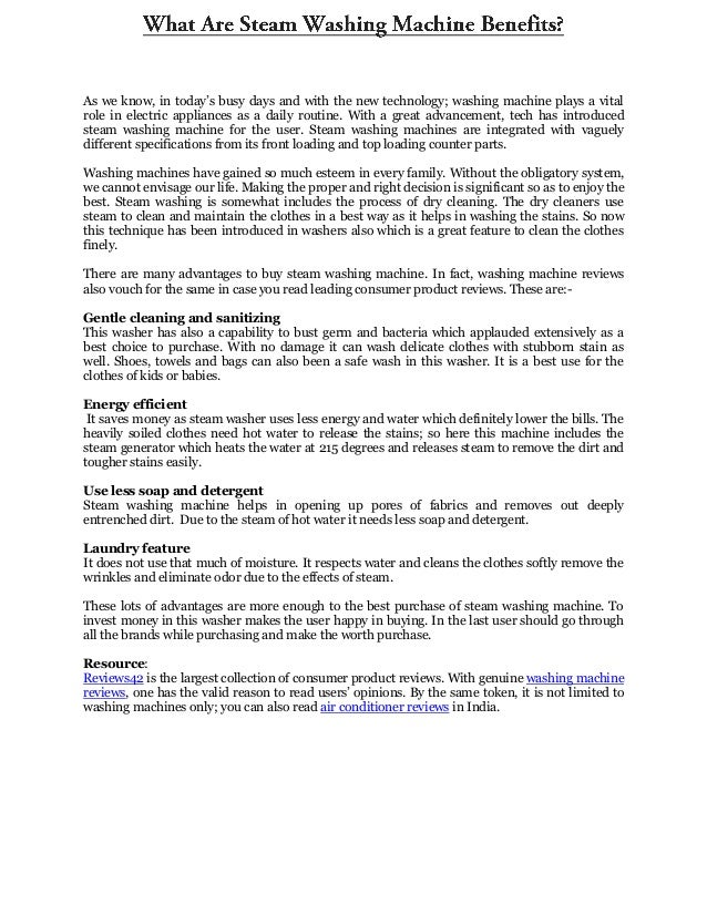 Steam Washing Machine Benefits Washers Reviews