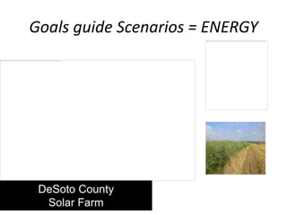 Goals guide Scenarios = ENERGY
DeSoto County
Solar Farm
 