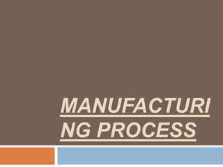MANUFACTURI
NG PROCESS
 