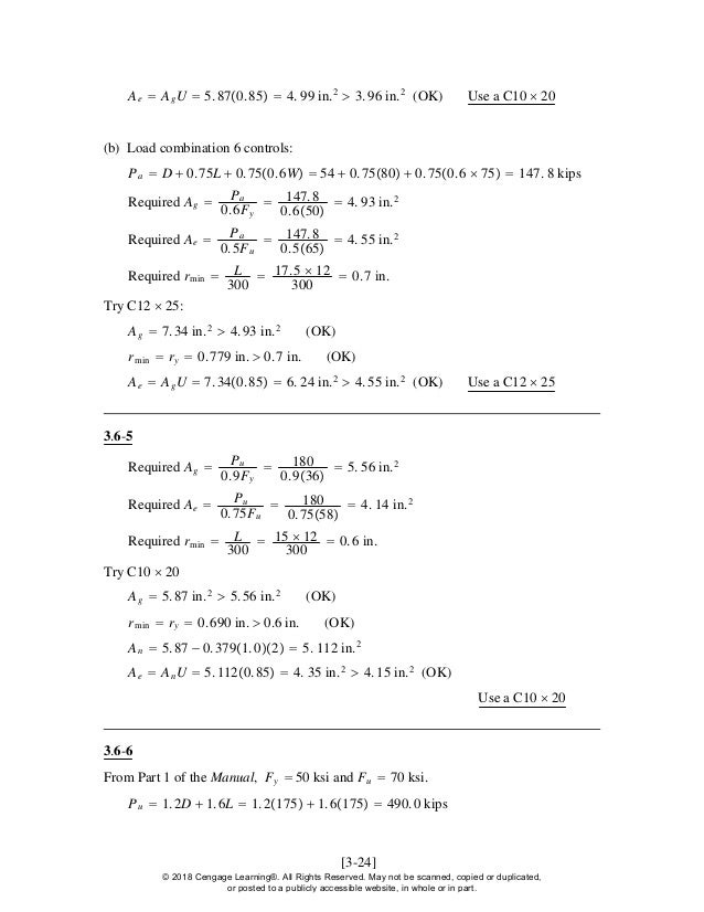 Steel Design 6th Edition Segui Solutions Manual