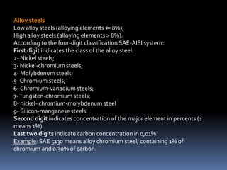 Steel Description Steel and cast iron ( application ,types and properties ) | PDF