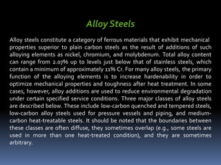 Steel Description Steel and cast iron ( application ,types and properties ) | PDF