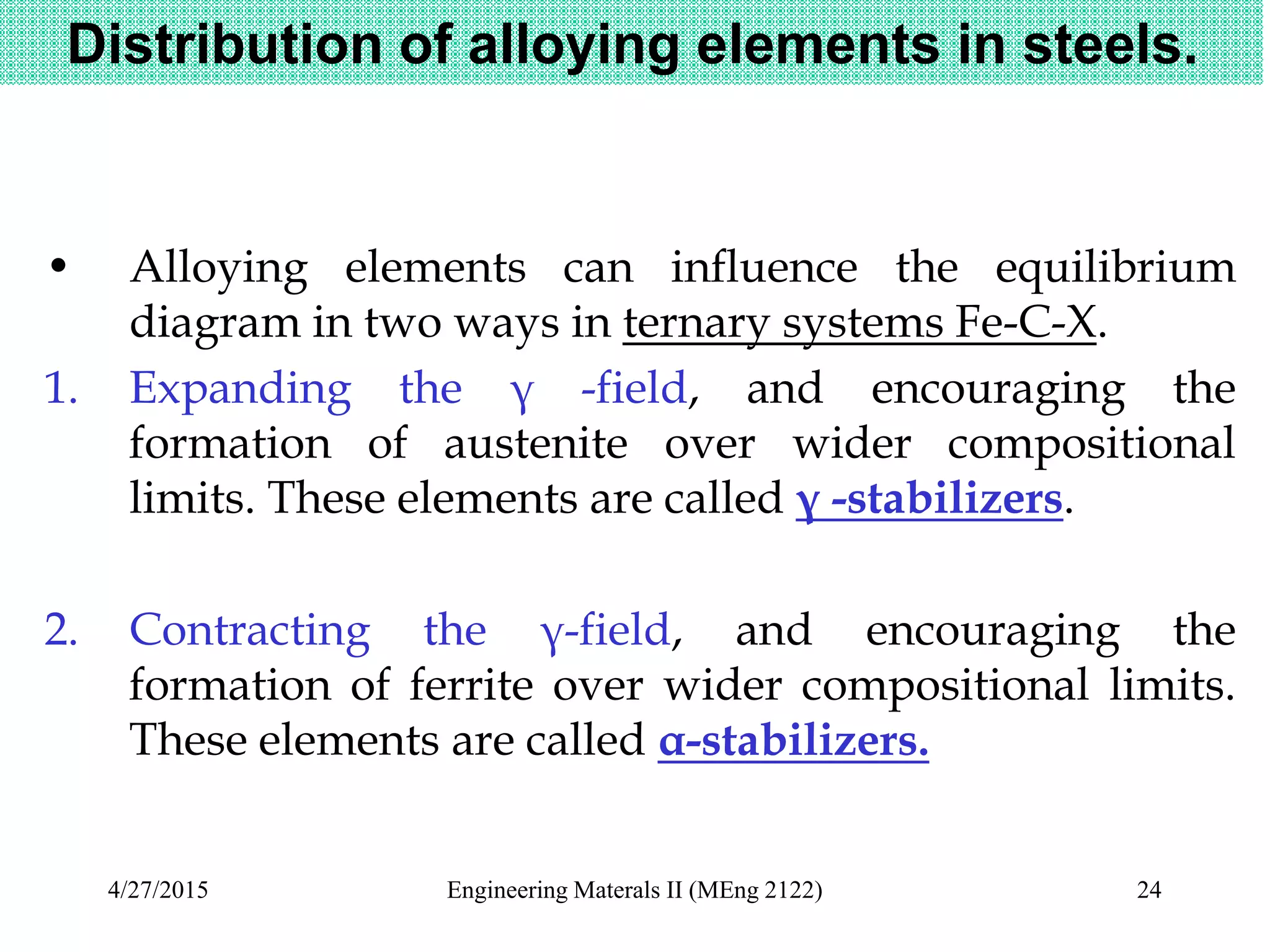 Steel and effect of alloying elements | PPTX