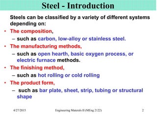 Steel and effect of alloying elements | PPTX