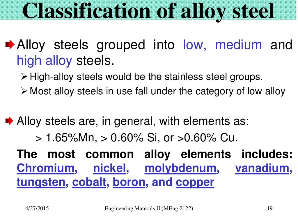Steel and effect of alloying elements