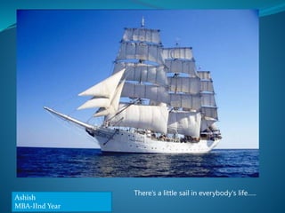 There’s a little sail in everybody's life…..
Ashish
MBA-IInd Year
 