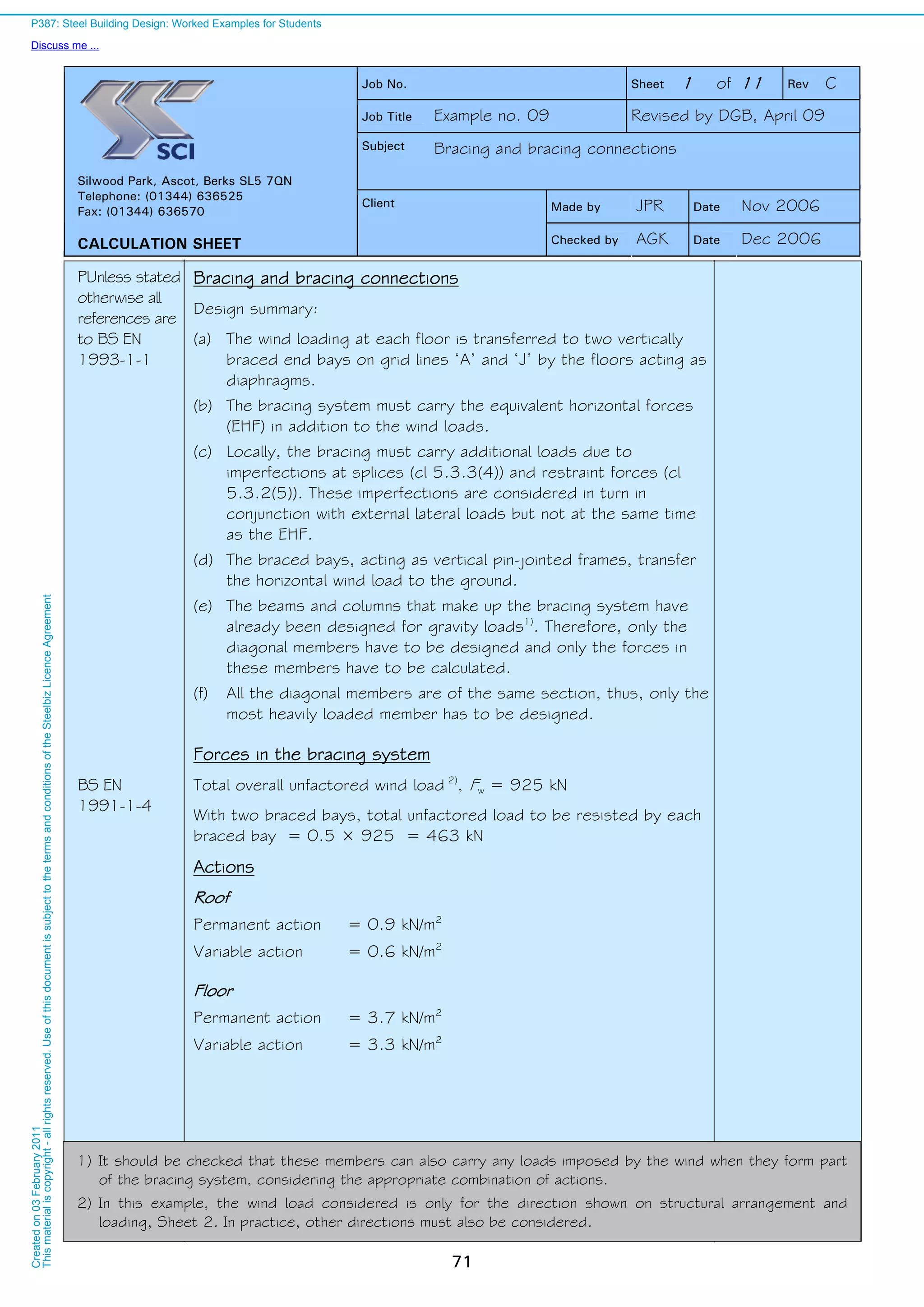 Steel building design worked example | PDF