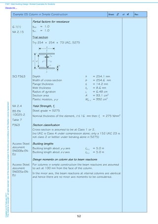 Steel building design worked example | PDF