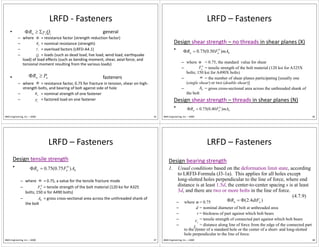Lrfd Formulas Steel Connections Civil Engineering Students | PDF