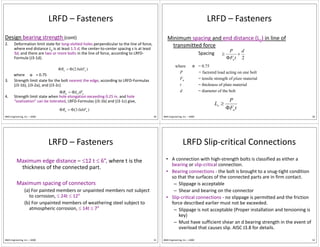 Fixed Fastener Formula Example Steel Connections Civil Engineering Students | PDF