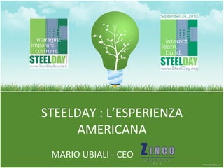 STEELDAY : L’ESPERIENZA AMERICANA MARIO UBIALI - CEO 