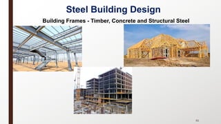Building Frames - Timber, Concrete and Structural Steel
Steel Building Design
61
 