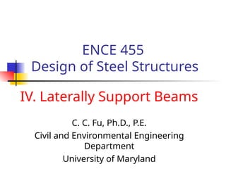 Design of Steel Structures - Civil and Environmental Engineering | PPT