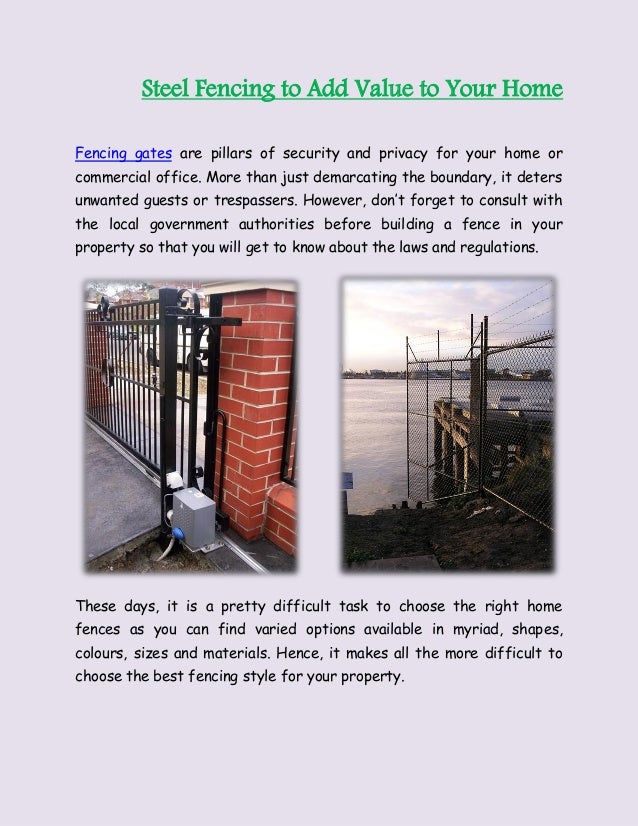 Steel Fencing To Add Value To Your Home