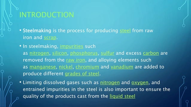 Steel making process | PPTX | Chemistry | Science