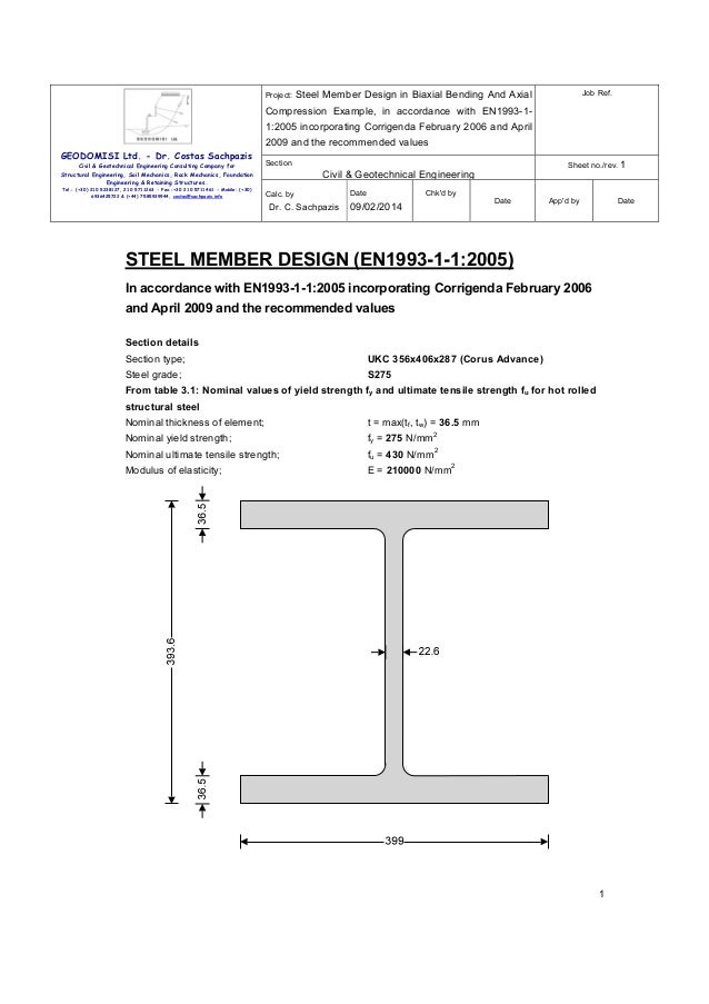 Sachpazis Steel member design in biaxial bending and axial compressi…