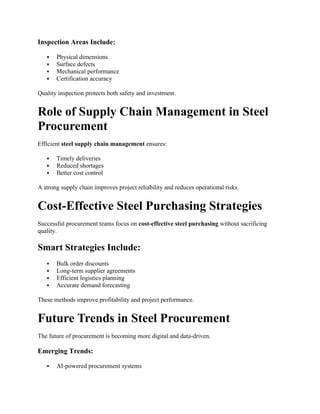 Steel Checklist.pdf Comprehensive Steel Procurement Checklist for Construction Projects | DOCX