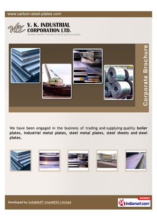 We have been engaged in the business of trading and supplying quality boiler
plates, industrial metal plates, steel metal plates, steel sheets and steel
plates.
 