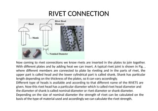 Structural Rivet Connection DESIGN OF STEEL STRUCTURE FROM Dr.G.C.Behera | PPTX