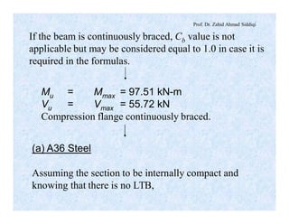 Mmax Formulas Steel strucure lec # (10) | PDF