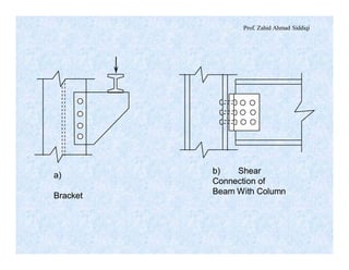 Prof. Zahid Ahmad Siddiqi
a)
Bracket
b) Shear
Connection of
Beam With Column
a)
Bracket
b) Shear
Connection of
Beam With Column
 