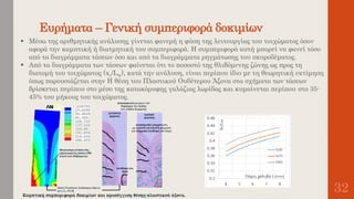 Ευρήματα – Γενική συμπεριφορά δοκιμίων
32
 Μέσω της αριθμητικής ανάλυσης γίνεται φανερή η φύση της λειτουργίας του τοιχώματος όσον
αφορά την καμπτική ή διατμητική του συμπεριφορά. Η συμπεριφορά αυτή μπορεί να φανεί τόσο
από τα διαγράμματα τάσεων όσο και από τα διαγράμματα ρηγμάτωσης του σκυροδέματος.
 Από τα διαγράμματα των τάσεων φαίνεται ότι το ποσοστό της θλιβόμενης ζώνης ως προς τη
διατομή του τοιχώματος (xc/Lw), κατά την ανάλυση, είναι περίπου ίδιο με τη θεωρητική εκτίμηση
όπως παρουσιάζεται στην Η θέση του Πλαστικού Ουδέτερου Άξονα στα σχήματα των τάσεων
βρίσκεται περίπου στο μέσο της κατακόρυφης γαλάζιας λωρίδας και κυμαίνεται περίπου στο 35-
45% του μήκους του τοιχώματος.
 